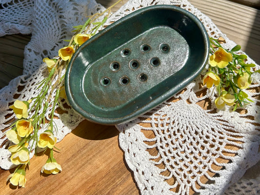 Handmade Soap Dish- Green