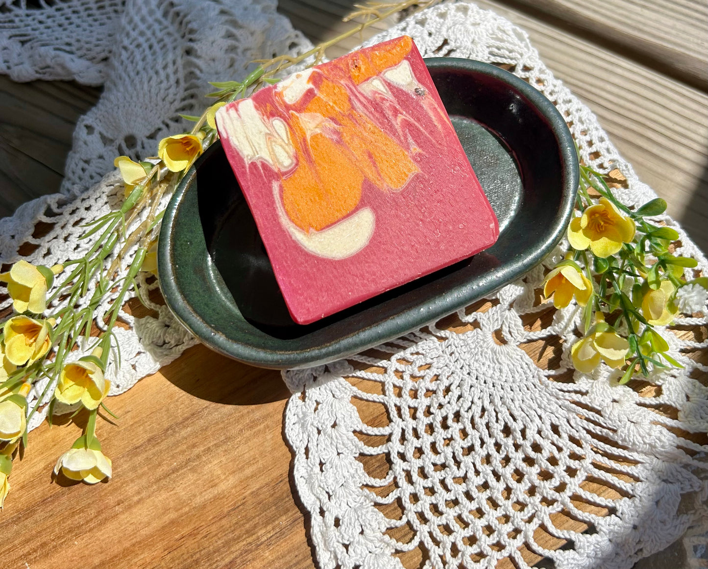 Handmade Soap Dish- Green