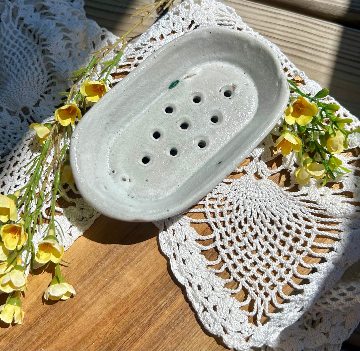 Handmade Soap Dish-White