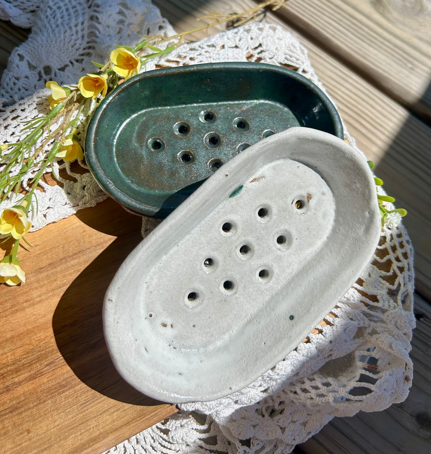 Handmade Soap Dish-White